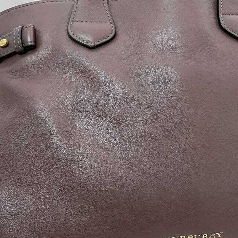 Burberry Bag Bordeaux Red Beige Check Leather Handbag Shoulder Wine Red Logo - Picture 8 of 10